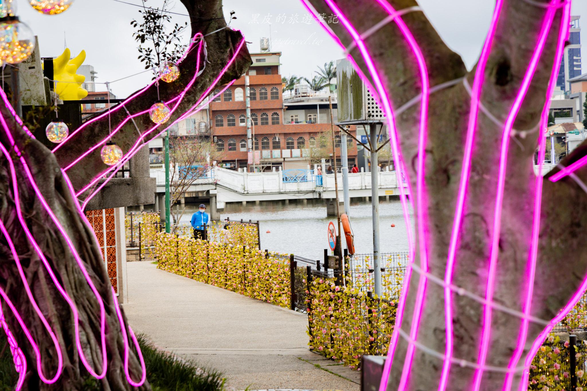 龍潭大池元宵燈區｜龍潭大池燈區照亮元宵，讓關公守著大池的夜