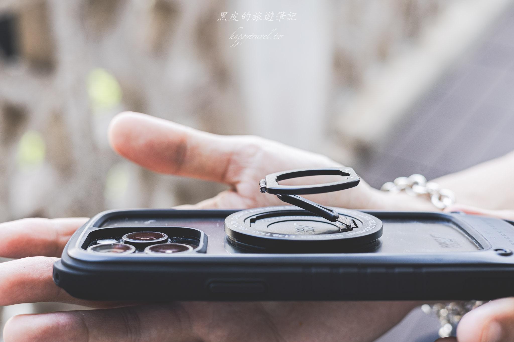 ROOT CO. MagSafe 360°旋轉磁吸摺疊支架 × iPhone 15 Pro Max 防摔殼